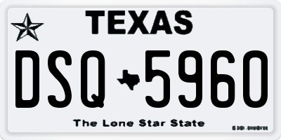 TX license plate DSQ5960