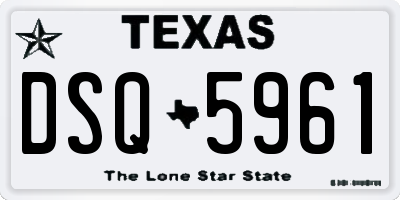 TX license plate DSQ5961