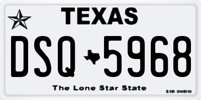 TX license plate DSQ5968