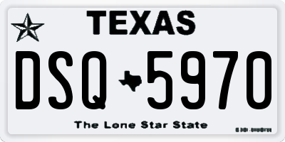 TX license plate DSQ5970