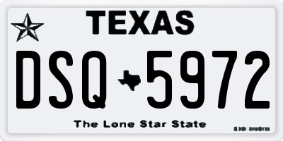 TX license plate DSQ5972