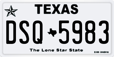TX license plate DSQ5983