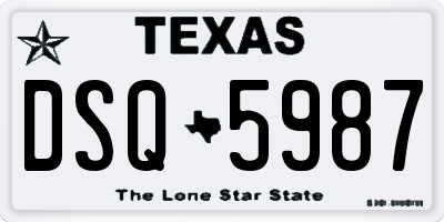TX license plate DSQ5987