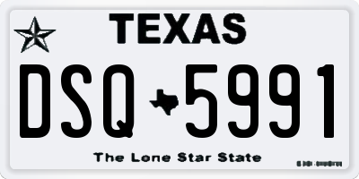 TX license plate DSQ5991