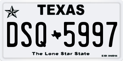 TX license plate DSQ5997