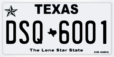 TX license plate DSQ6001