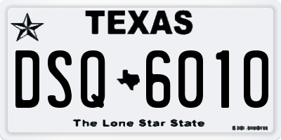 TX license plate DSQ6010