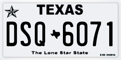 TX license plate DSQ6071