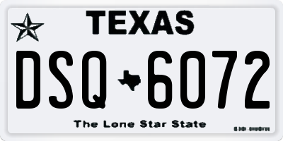 TX license plate DSQ6072