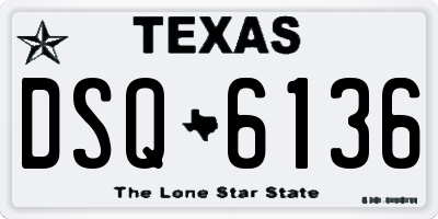 TX license plate DSQ6136
