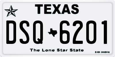 TX license plate DSQ6201