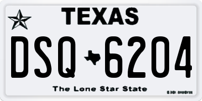 TX license plate DSQ6204