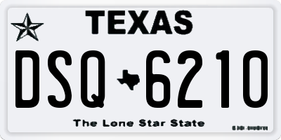 TX license plate DSQ6210