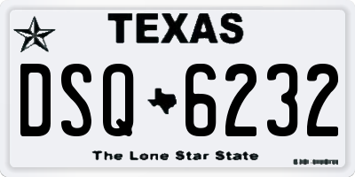 TX license plate DSQ6232