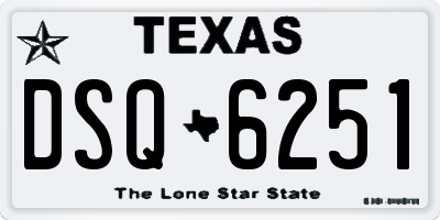 TX license plate DSQ6251
