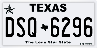 TX license plate DSQ6296
