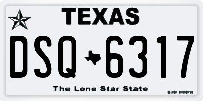 TX license plate DSQ6317