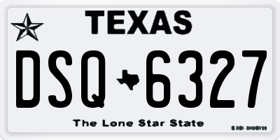 TX license plate DSQ6327
