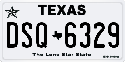 TX license plate DSQ6329