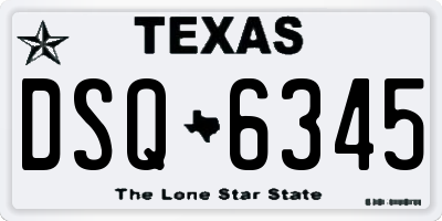 TX license plate DSQ6345