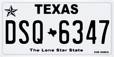 TX license plate DSQ6347