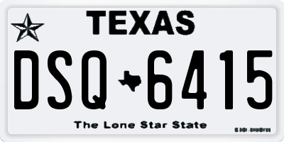 TX license plate DSQ6415