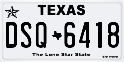 TX license plate DSQ6418