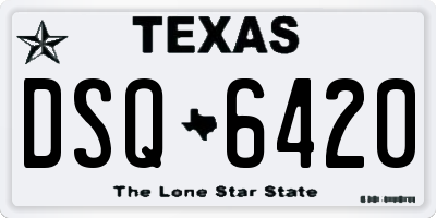 TX license plate DSQ6420