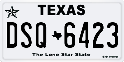 TX license plate DSQ6423