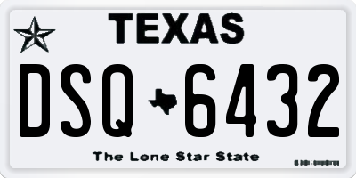 TX license plate DSQ6432