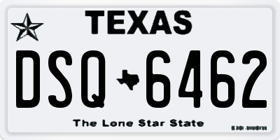 TX license plate DSQ6462