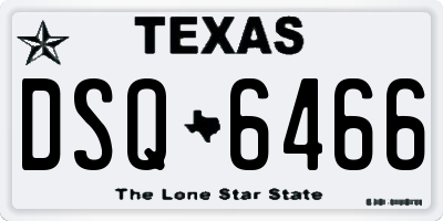 TX license plate DSQ6466