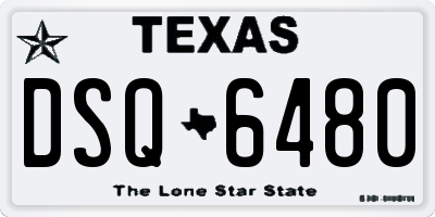 TX license plate DSQ6480