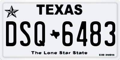 TX license plate DSQ6483