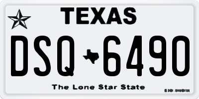 TX license plate DSQ6490