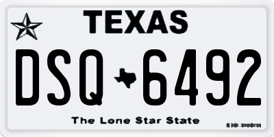 TX license plate DSQ6492