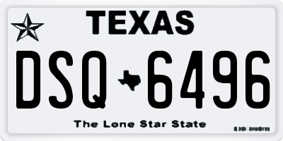 TX license plate DSQ6496