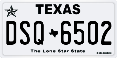 TX license plate DSQ6502