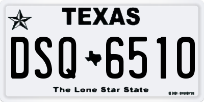 TX license plate DSQ6510