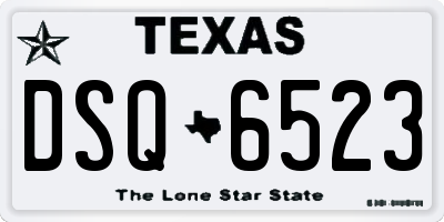 TX license plate DSQ6523
