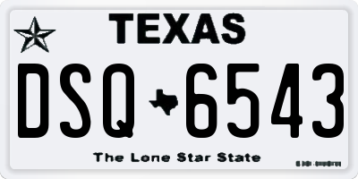 TX license plate DSQ6543
