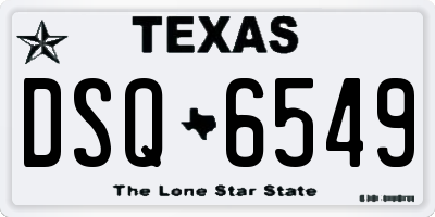 TX license plate DSQ6549