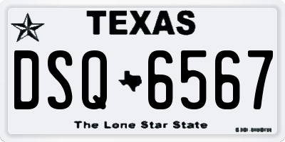 TX license plate DSQ6567