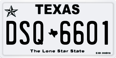 TX license plate DSQ6601