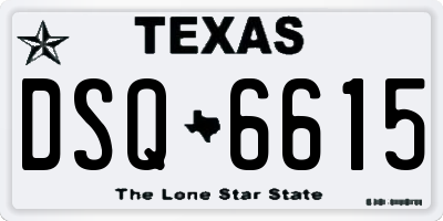 TX license plate DSQ6615