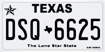 TX license plate DSQ6625