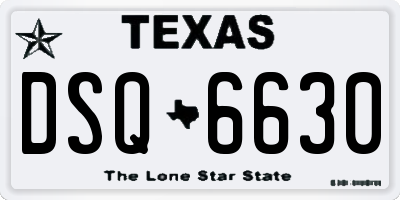 TX license plate DSQ6630