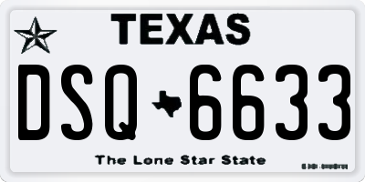 TX license plate DSQ6633