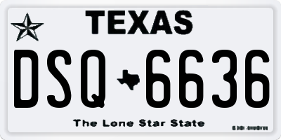 TX license plate DSQ6636