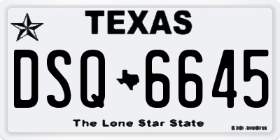 TX license plate DSQ6645